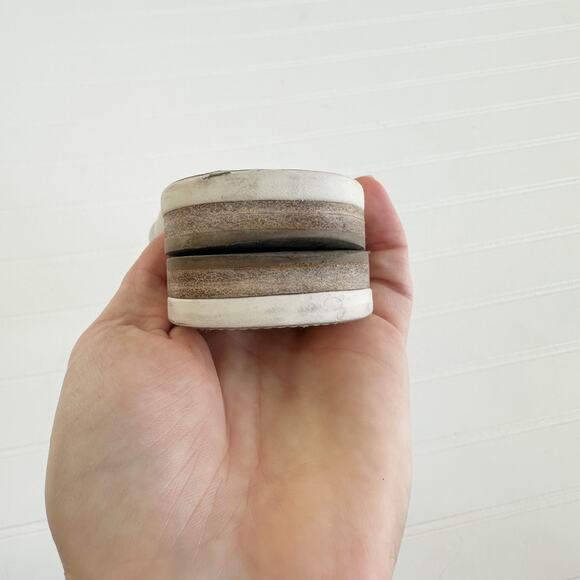 Saint Laurent Tribute White Leather Mules Slip On Heels Sandals Size 37 - Picture 4 of 8